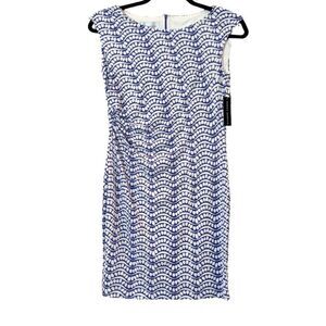 Donna Morgan Womens Size 12 Lavender White Sleeveless Short Sheath Dress D3879M